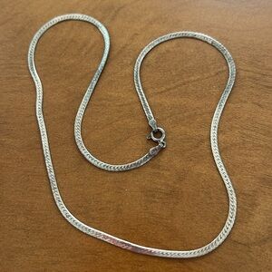 Sterling Silver herringbone Necklace 18 in